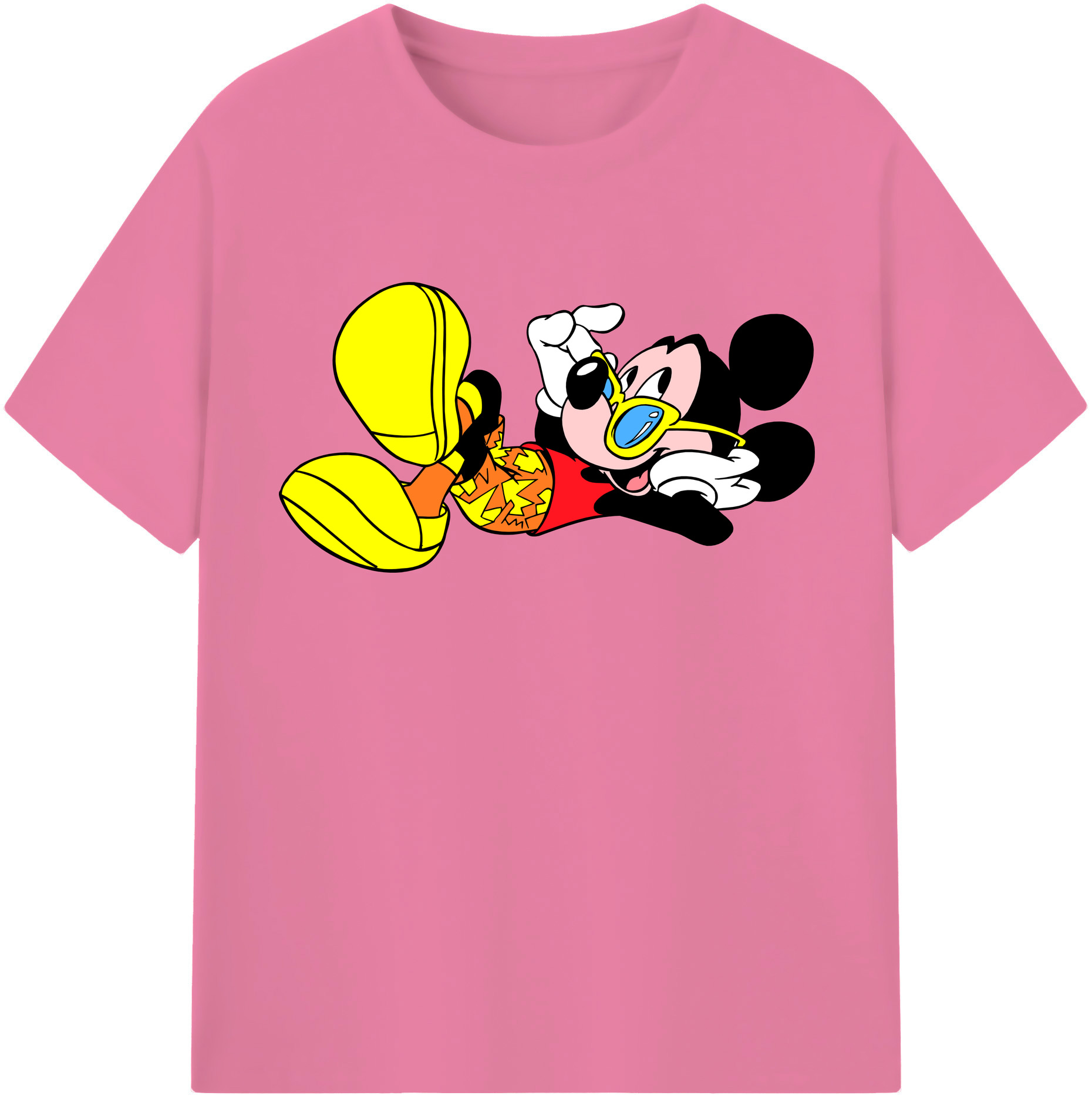 （画像用） ミッキーマウス Mickey Mouse 綿100％半袖Tシャツ（フロントプリント）